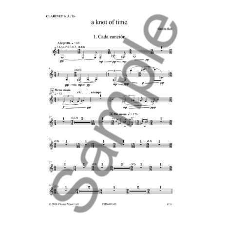 Simon Holt: A Knot Of Time - Parts (Soprano/Chamber Ensemble)