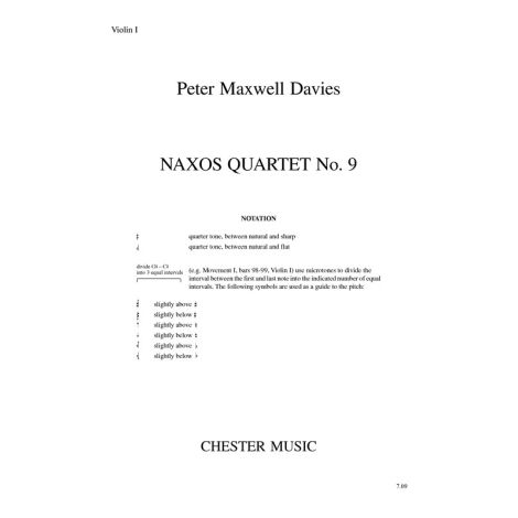 Peter Maxwell Davies: Naxos Quartet No.9 (Miniature Score)