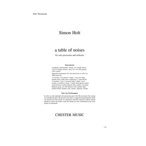 Simon Holt: A Table Of Noises (Percussion Part)
