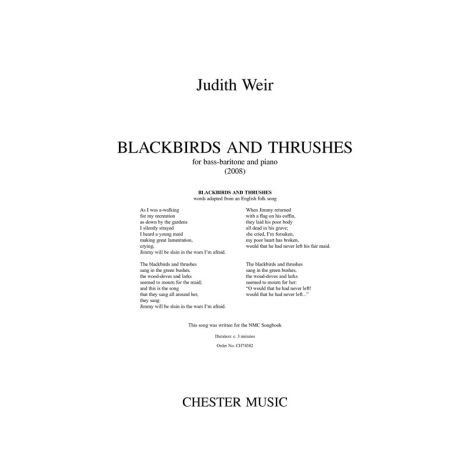 Judith Weir: Blackbirds And Thrushes - Bass-Baritone/Piano