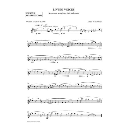 James Whitbourn: Living Voices (Soprano Saxophone Part)