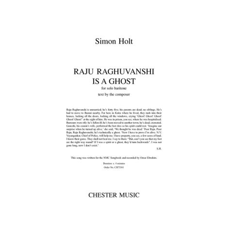 Simon Holt: Raju Raghuvanshi Is A Ghost - Solo Baritone