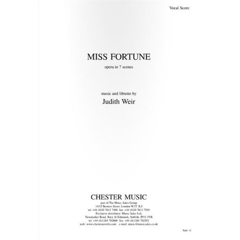 Judith Weir: Miss Fortune - Vocal Score 