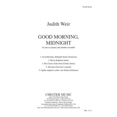 Judith Weir: Good Morning, Midnight (Study Score)