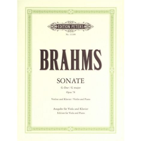 Brahms: Sonata in G Major Op. 78 arr for Viola & Piano (Edition Peters)
