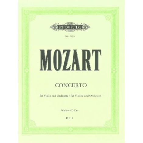 Mozart: Concerto No. 2 in D K211 (Violin & Piano) (Edition Peters)