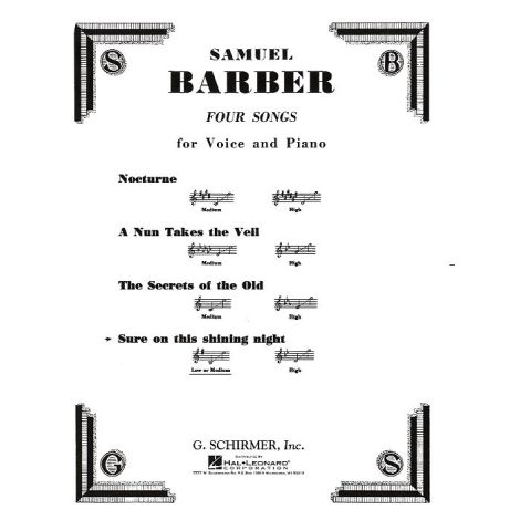 Samuel Barber: Sure On This Shining Night Op.13 No.3 (Low Voice)