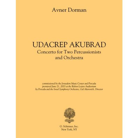 Avner Dorman: Udacrep Akubrad - Solo Parts (2 Percussion)