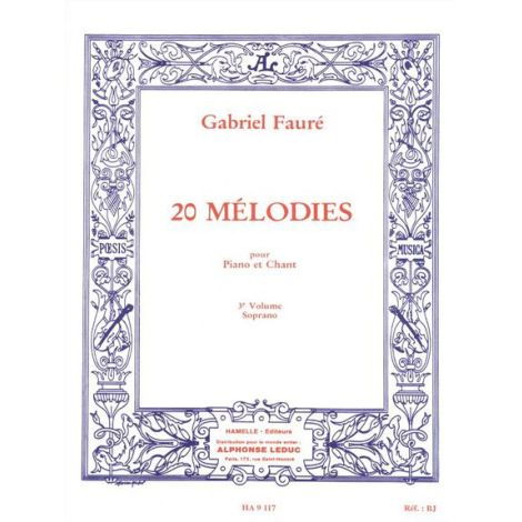 20 melodies pour piano et chant volume 3 soprano