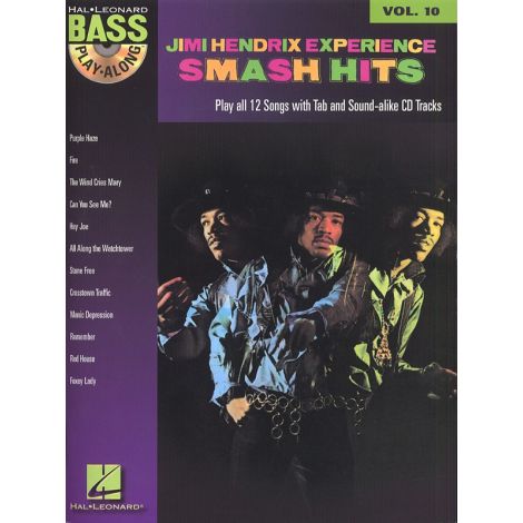 Bass Play Along Volume 10: Jimi Hendrix Smash Hits (Book and CD)