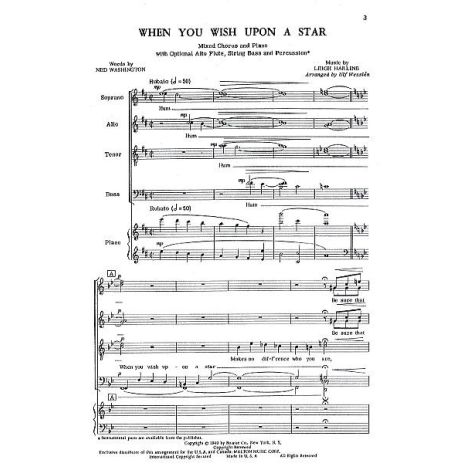 Leigh Harline: When You Wish Upon A Star (SATB)