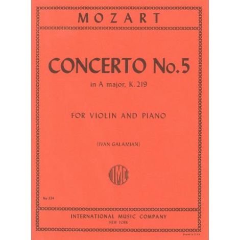 Mozart: Concerto 5 A-Galamian (Violin & Piano)