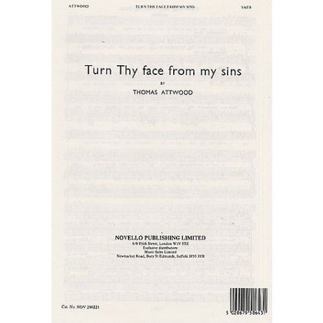 Thomas Attwood: Turn Thy Face From My Sins