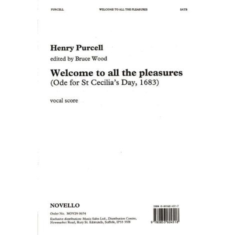 Henry Purcell: Welcome To All The Pleasures (Ode For St Cecilia's Day, 1683)