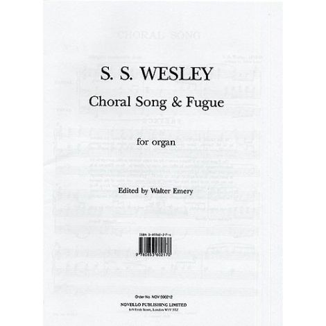Samuel Sebastian Wesley: Choral Song And Fugue