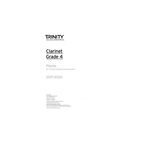 Trinity Clarinet Exams 2017-2020 Grade 4 Part Only