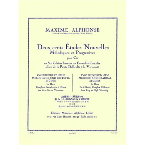 Maxime-Alphonse: 200 Etudes Nouvelles Vol.1 - 70 Etudes Très Faciles (Horn)