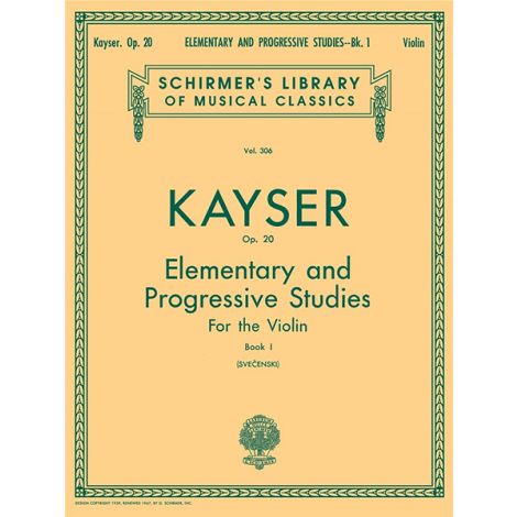 Kayser: 36 Elementary & Progressive Studies Op. 20 Book 1