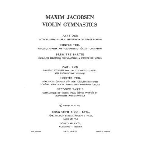 M. Jacobsen: Violin Gymnastics - Physical Exercises