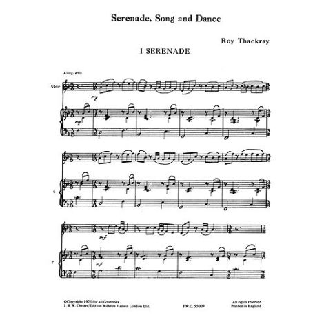 Thackray, R Serenade, Song And Dance Oboe And Piano
