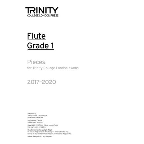 Trinity Flute Exams 2017-2020 Grade 1 Part Only